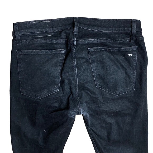 Rag & Bone Jeans Men's Size 30x33 Fit 2 Slim Leg Straight Button Fly Black Denim - Picture 5 of 11